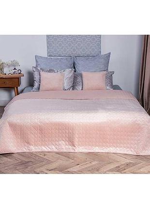 Покрывало двусторонее руно 220x240 см - велюр apricot персиковый (21683)