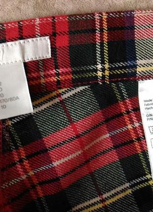 Демисезонные брюки чиносы h&m в красную клетку шотландку размер 10/ m7 фото
