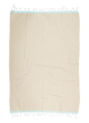 Полотенце barine pestemal - basak 95*165 beige-mint бежевый-ментоловый
