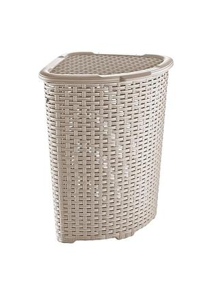 Корзина для белья ротанг с крышкой 52л dunya plastik (05005)