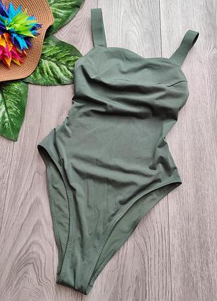 Слитный купальник цвета хаки h&amp;m
