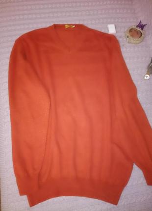 Оранжевий чоловічий светр з кашеміром larusso, р. xl