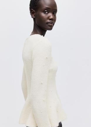 Кофта з баскою таз перлинками h&m, розмір s