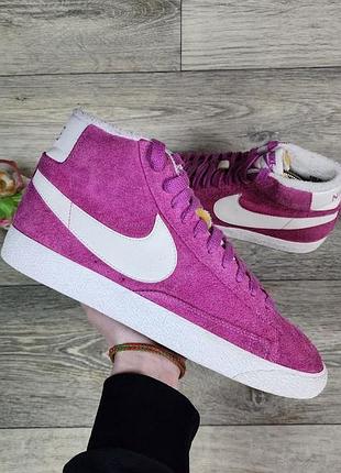 Оригинальные кроссовки nike blazer mid suede vintage (р.41) высокую обувь найк блейзер оригинал замшевые