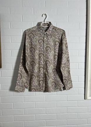 Etro оригинал идеальная мужская рубашка хлопок размер м