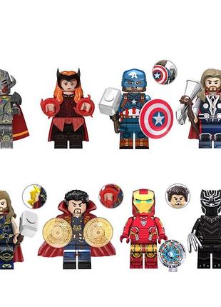 Набір фігурки чоловічки месники 8 шт, супергерої marvel, dc