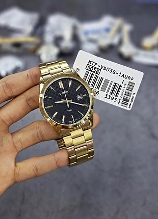 Часы мужские casio классические золотистые металлические время мужские