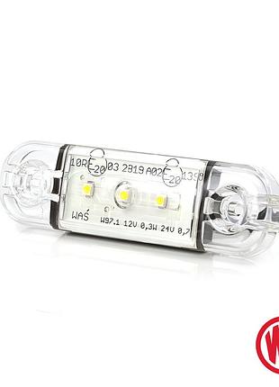 Фонарь габаритный боковой 3 led 12-24v was білий