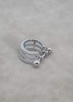 Серебряная серьга кольцо для пирсинга хеликса со штангой. 40081шт