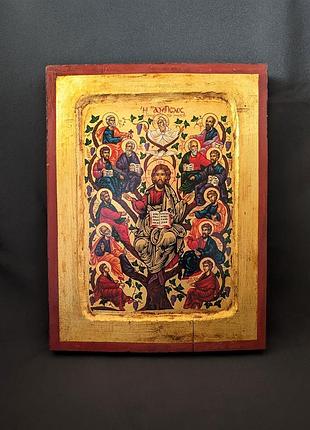 Писаная греческая икона иисус христос лоза истинная (виноградная лоза) 18 × 24 см