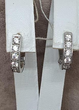 Серебряные серьги с фианитами. 5534 бол