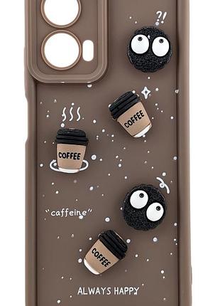 Чехол shock case 3d print для motorola g24 бампер силиконовый с рисунком coffee