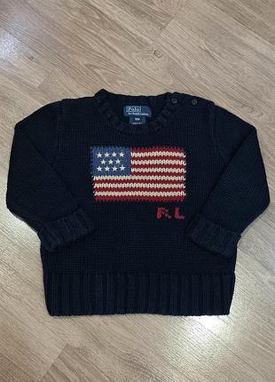Свитер ralph lauren с флагом на 18мес