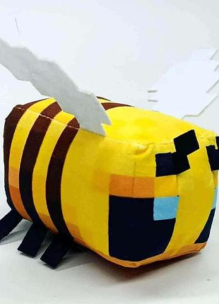 Мягкая игрушка minecraft пчелка bee 22 см — пиксельное плюшевое насекомое с крылышками, арт. 00663-72