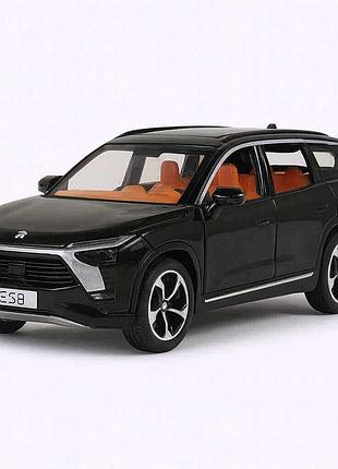 Инерционная машинка автопром nio es8 1:24 черная — металл, свет/звук, арт. ap7732-3