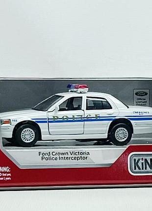 Машинка kinsmart "ford crown victoria (police)" белая kt5342w-2