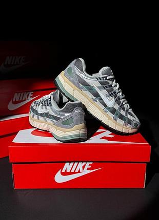 Мужские кроссовки nike p-6000 grey beige green