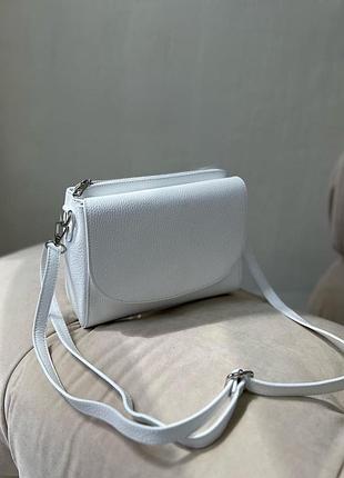Біла шкіряна сумка ідеальний crossbody на кожен день