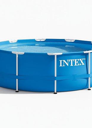 Каркасный бассейн intex metal frame 305×76 см 4485 л — круглый, с инструкцией и dvd, арт. 28200