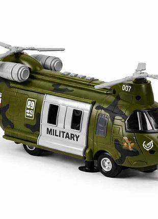 Игрушечный военный вертолет wy641a зеленый 1:16 — свет, звук, подвижные детали, 27 см