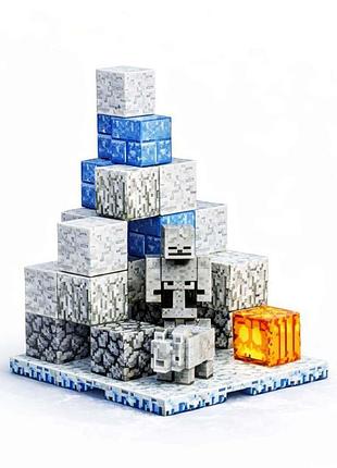 Магнитный конструктор minecraft magnet world 38 деталей — магнитные блоки 2×2 см с фигурками, арт. t9913
