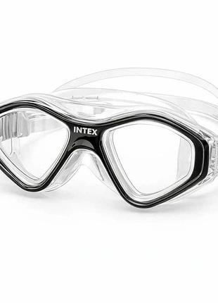 Маска для підводного плавання intex reef rider, доросла, чорна, 14+ років, 55977/1