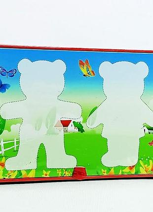Деревянная игра wooden toys рамка вкладыш "одень медведя" c39988