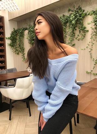 Голубой 💙 свитер 8