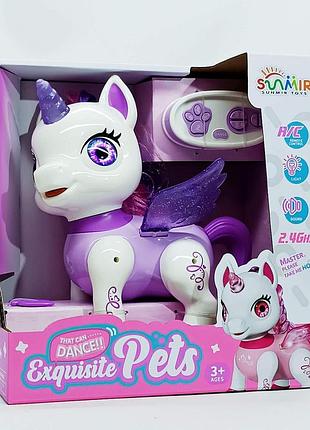 Интерактивное животное единорог "exquisite pets" на радиоуправлении, фиолетовий (22 см) sm05z