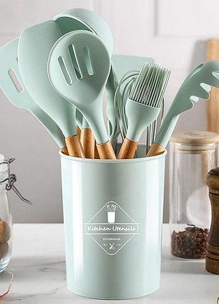 Набір кухонного приладдя kitchen set 12 предметів бірюзовий