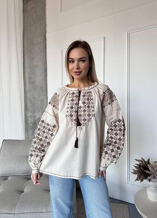 Женская хлопковая вышиванка м, білий