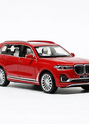Игрушечная машинка автопром bmw x7 1:32 — металлическая модель с открывающимися дверями, светом и звуком, красная, арт. 68470-3