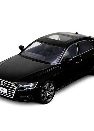 Металлическая машинка автопром audi a6l 1:24 — свет, звук, открывающиеся двери, черная, ap7754