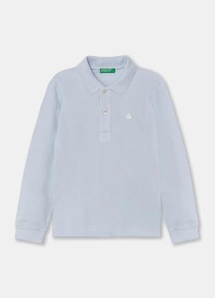 Поло  united colors of benetton з довгим рукавом, блакитного кольору