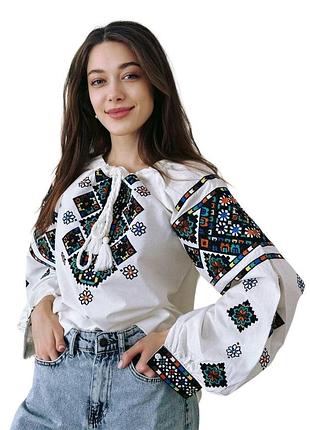 Вышиванка женская с манжетами, размер s,m,l l