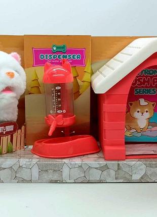 Интерактивная игрушка yi wu jiayu котик "plush pet" белый с розовыми ушками mc-1040-3