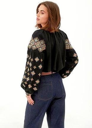 Вишиванка жіноча мозаїка у чорному кольорі. розміри s,m,l,xl, 2xl, l