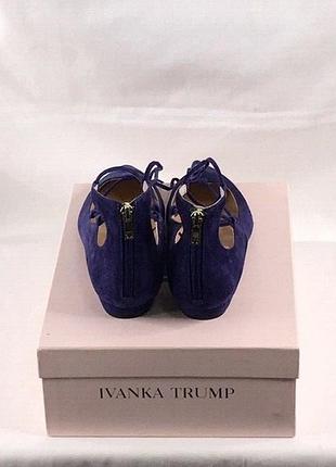 Туфли, балетки синие замша. ivanka trump размер 38, ст 25 см