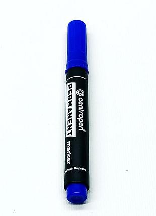Маркер centropen permanent синий толстый скошенный k8576-7506