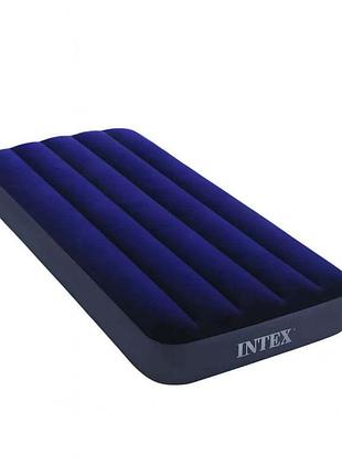 Надувной матрас intex 64756 classic downy 191×76×25 см — одноместный флокованный, с клапаном 2 в 1