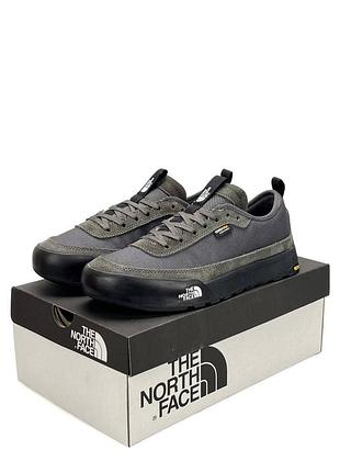 Кроссовки мужские the north face clyffe, серые кеды весна лето, текстиль замша
