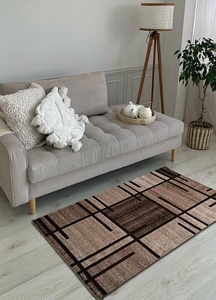 Ковер 0.8 х 1.5 м бежево-коричневый espresso beige / d.brown 02239a