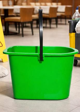 Ведро овальное пластиковое soloplast с ручкой для уборки 14 л зеленое