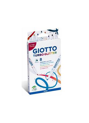 Фломастеры turbo glitter 8 шт 2,8 мм комбинированный giotto