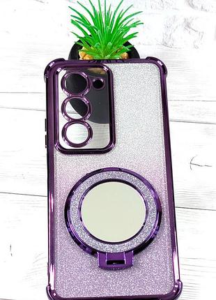 Чехол luxury case для xiaomi redmi 15 4g/5g global 169mm бампер с кольцом подставкой фиолетовый