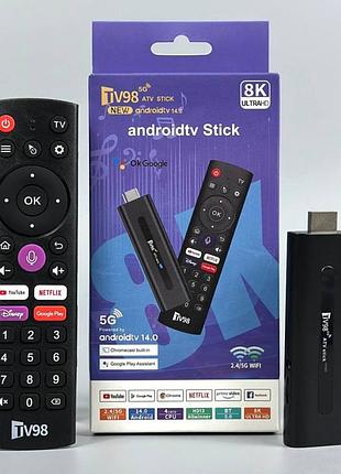 Android 14.0 tv stick 8k ultra smart tv 98 atv 8k 16gb