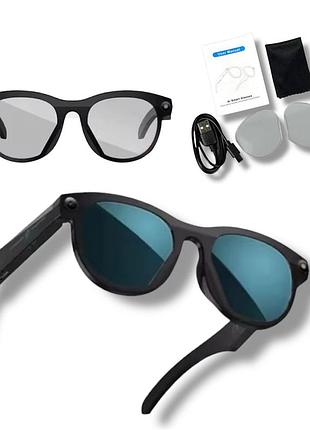 Смарт окуляри із відеозйомкою hd та фото smart ai glasses із додатковими лінзами