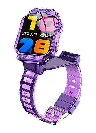 Детские умные часы smart watch c006 с gps камерой сим картой фиолетовый