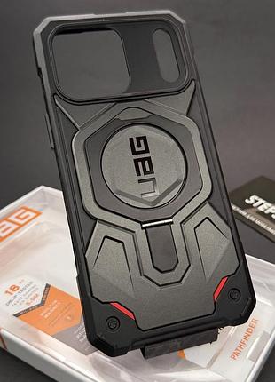 Чехлы для iphone 17 pro max magsafe uag pathfinder с магнитной подставкой-кольцом противоударный защитой на камере
