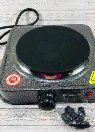 Плита электрическая domotec ms-5821, одноконфорочная дисковая плитка 1000вт, цвет уточняйте